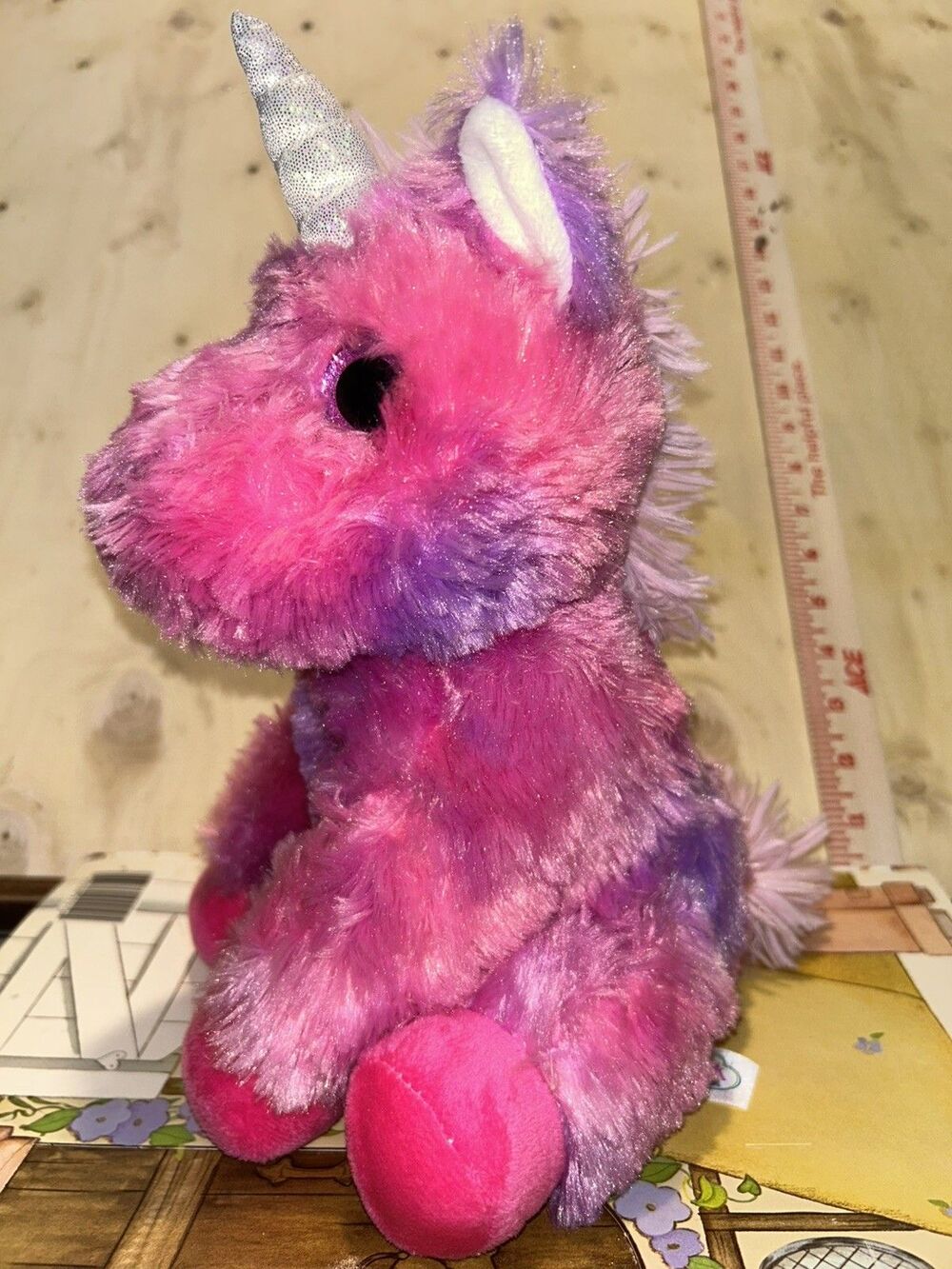 Spark Create Imagine Unicorn Plush Stuffed Animal Toy Pink Purple Silver